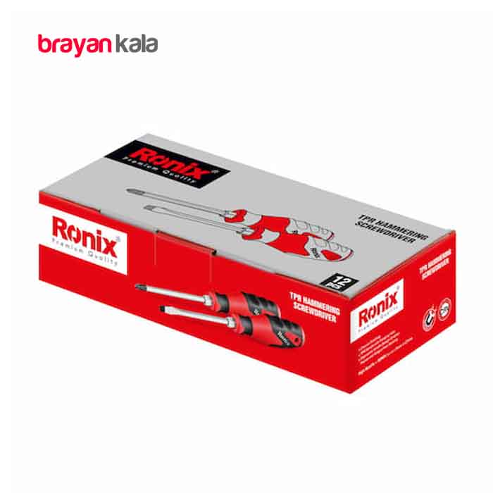 عکس شماره:0 , پیچ گوشتی تکی دسته TPR ضربه خور 1×150 چهارسو رونیکس مدل RH-2959