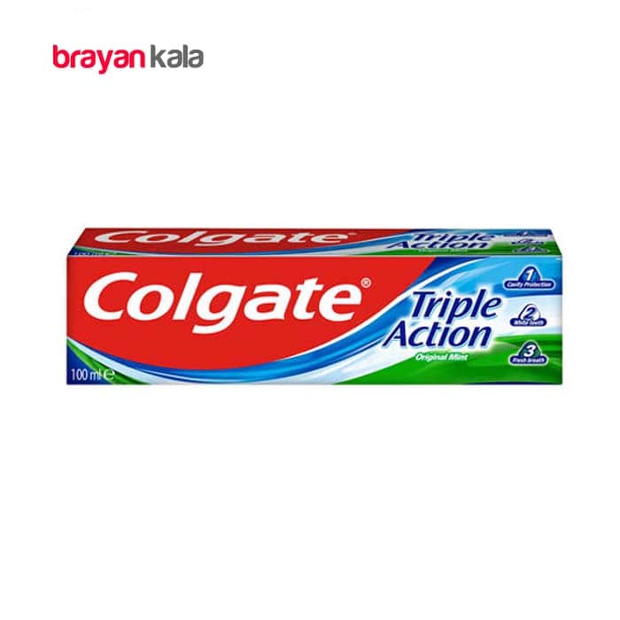 عکس اصلی خمیر دندان کلگیت مدل triple action حجم 100 میلی لیتر