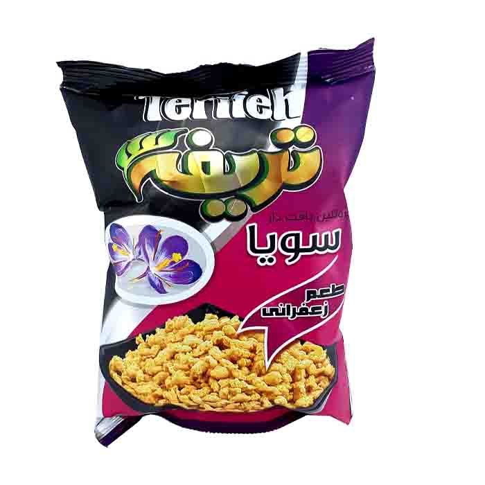 عکس اصلی سویا بافت دار 100 گرمی تریفه با طعم زعفران