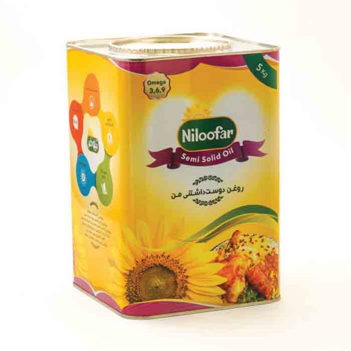 عکس اصلی روغن پخت و پز نیمه جامد نیلوفر مقدار 4 کیلوگرم